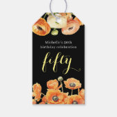 Herfst 50ste verjaardagsfeest Sinaasappelbloesem Cadeaulabel (Voorkant)