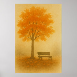 Herfst 5, nog herfstmorgen, seizoensgebonden print