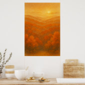 Herfst 6, Amber Horizon, seizoensgebonden afdrukke Poster (Keuken)