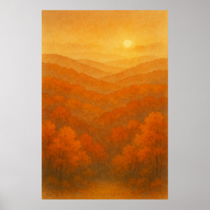 Herfst 6, Amber Horizon, seizoensgebonden afdrukke Poster