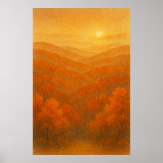 Herfst 6, Amber Horizon, seizoensgebonden afdrukke Poster (Voorkant)