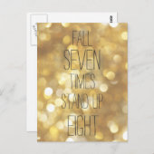 Herfst 7 keer opstaan 8 - Gold Inspirerend prijsop Briefkaart (Voorkant / Achterkant)