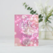 Herfst 7 keer Stand up 8 - Roze Inspirerend Quote Briefkaart (Staand voorkant)
