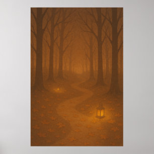 Herfst 9, Lantaarns op het pad, seizoensgebonden a Poster