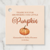 Herfst A Little Pumpkin Baby shower Bedankjes Labels (Voorkant)