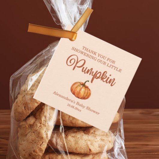 Herfst A Little Pumpkin Baby shower Bedankjes Labels