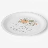 Herfst A Little Pumpkin Baby shower Papieren Bordje (Gekanteld)