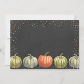 Herfst A Little Pumpkin Chalkboard Birthday Foto Kaart (Achterkant)