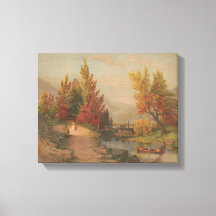 Herfst aan de Lehigh Chromolithografie 1882