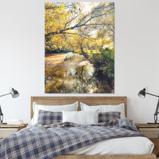 Herfst aan de rivier canvas afdruk (Insitu (Slaapkamer))