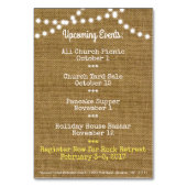 Herfst Aankomende Evenementen Kerktafel Kaart (Achterkant)