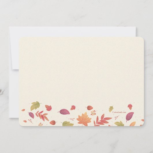 Herfst Aankomst Foto Geboorteaankondiging Aankondiging (Achterkant)