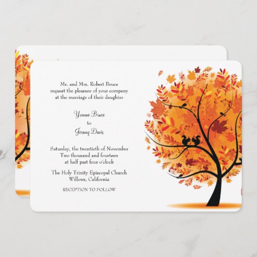 Herfst - Aankondiging van een herfst - Buurbruilof (Voorkant / Achterkant)