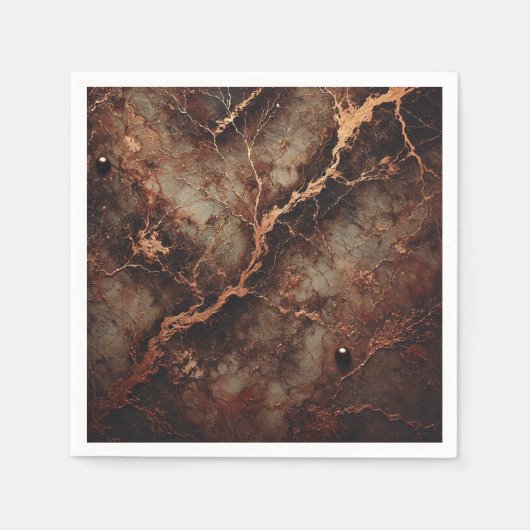 Herfst Aardbruin Marmeren Textuur Decoupage Servet (Voorkant)
