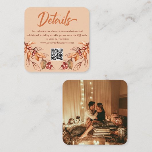 Herfst Aarde ton Terracotta Bruiloft Behuizing Kaa Informatiekaartje (Voorkant / Achterkant)