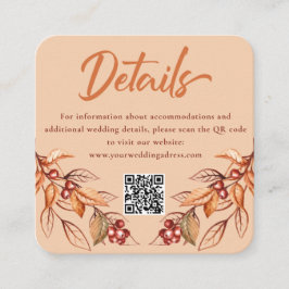 Herfst Aarde ton Terracotta Bruiloft Behuizing Kaa Informatiekaartje