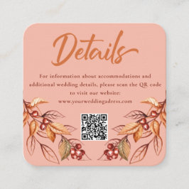 Herfst Aarde ton Terracotta Bruiloft Behuizing Kaa Informatiekaartje