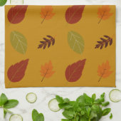 Herfst Aarde-Tone Kleuren Vallen Bladeren Patroon Theedoek (Gevouwen)