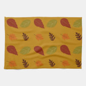 Herfst Aarde-Tone Kleuren Vallen Bladeren Patroon Theedoek (Horizontaal)