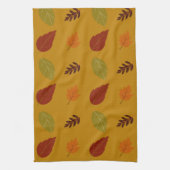 Herfst Aarde-Tone Kleuren Vallen Bladeren Patroon Theedoek (Verticaal)
