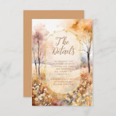 Herfst Aarde Tonen Bloemen Rustieke Trouwdetails Informatiekaartje (Voorkant / Achterkant)