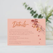 Herfst Aarde Toon Terracotta Bruiloft Details RSVP Kaartje (Staand voorkant)