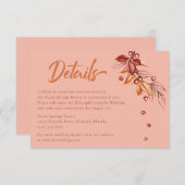 Herfst Aarde Toon Terracotta Bruiloft Details RSVP Kaartje (Voorkant / Achterkant)