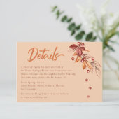 Herfst Aarde Toon Terracotta Bruiloft Details RSVP Kaartje (Staand voorkant)