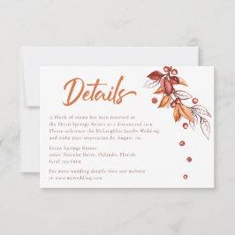 Herfst Aarde Toon Terracotta Bruiloft Details RSVP Kaartje