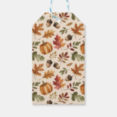 Herfst Aardse Oranje Waterverf Pompoen esdoorn bla Cadeaulabel (Achterkant)