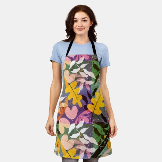 Herfst Abstract Bloemig Schort (Gedragen)