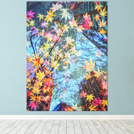 Herfst Abstract Canvas Afdruk (Insitu (Houten vloer))