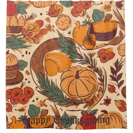 Herfst Abundance Douchegordijn (Voorkant)