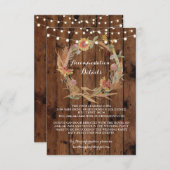 Herfst Accommodatie Krans Trouwkaarten Details Informatiekaartje (Voorkant / Achterkant)