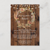 Herfst Accommodatie Krans Trouwkaarten Details Informatiekaartje (Voorkant)