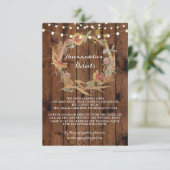 Herfst Accommodatie Krans Trouwkaarten Details Informatiekaartje (Staand voorkant)