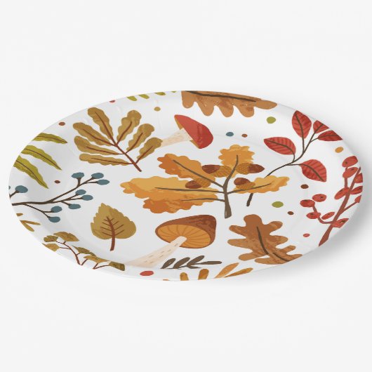 Herfst Acorn en Paddestoel Papier Bord (Gekanteld)