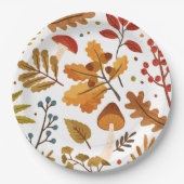 Herfst Acorn en Paddestoel Papier Bord (Voorkant)