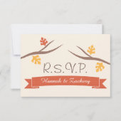 Herfst Acorn Wedding Response RSVP-kaart RSVP Kaartje (Voorkant)