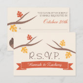 Herfst Acorn Wedding Response RSVP-kaart RSVP Kaartje (Voorkant / Achterkant)