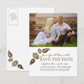 Herfst Acorns and Leaves Wedding Aankondigingskaart (Voorkant / Achterkant)