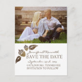 Herfst Acorns and Leaves Wedding Aankondigingskaart (Voorkant)