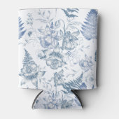 Herfst Adem Luxe Blauwe Bloem Naadloos Patroon Blikjeskoeler (Voorkant)