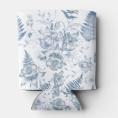 Herfst Adem Luxe Blauwe Bloem Naadloos Patroon Blikjeskoeler (Achterkant)