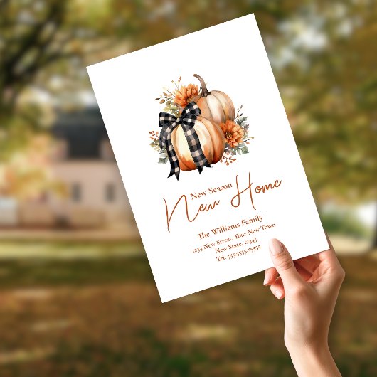 Herfst Adreswijziging Nieuw Seizoen Nieuw Huis Briefkaart