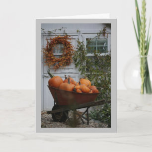 HERFST AFBEELDING MET VROLIJKE THANKSGIVING WENSEN FEESTDAGEN KAART