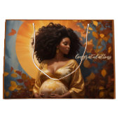 Herfst Afro Centric moeder om zwangerschap te zijn Groot Cadeauzakje (Voorkant)