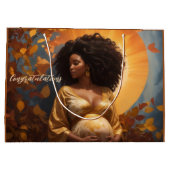 Herfst Afro Centric moeder om zwangerschap te zijn Groot Cadeauzakje (Achterkant)