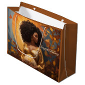 Herfst Afro Centric moeder om zwangerschap te zijn Groot Cadeauzakje (Voorkant Gekanteld)
