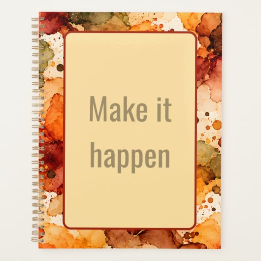 Herfst Alcohol Ink Abstract Patroon Planner (Voorkant)